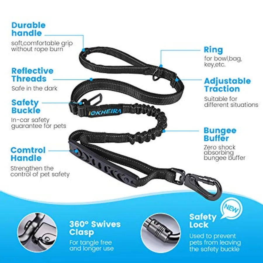 Heavy Duty Nylon Reflective Dog Leash With Comfortable Padded Handle