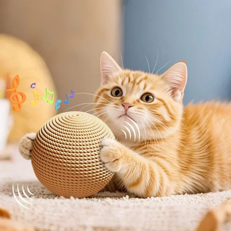 Interactive Sisal Cat Ball Toy for Scratching and Teeth Cleaning