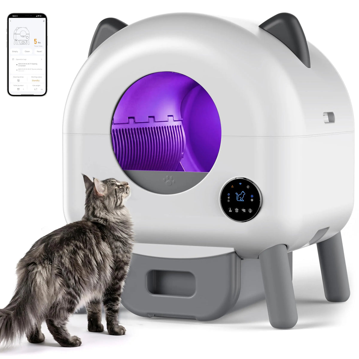 HiMISS App Controlled Automatic Self Cleaning Cat Litter Box