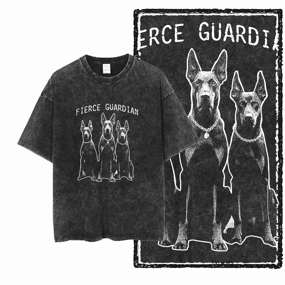 The Coolmind Doberman Graphic Printed Cotton Unisex Streetwear T Shirt