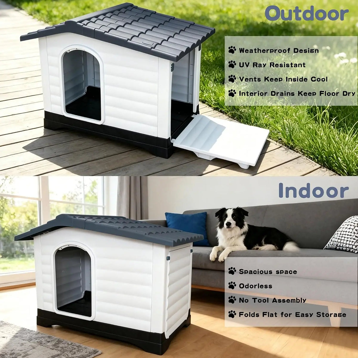 Twister Waterproof Two Door Dog House With Elevated Base