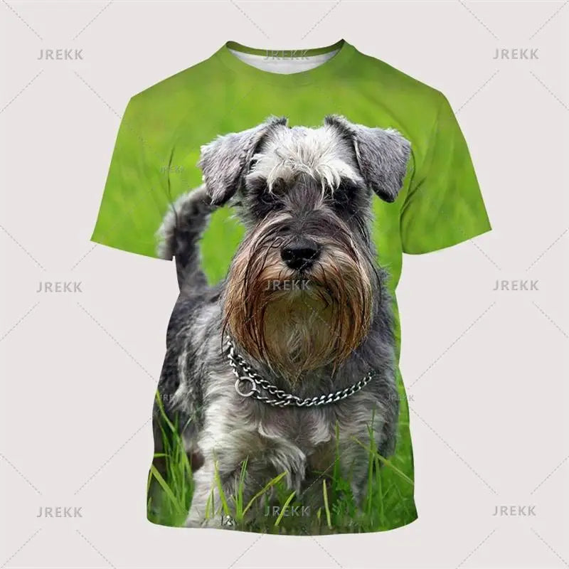Schnauzer Dog Graphic T Shirt For Men 3D Print Streetwear