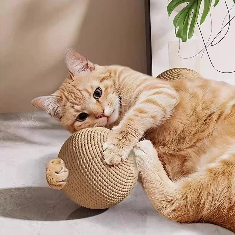 Interactive Sisal Cat Ball Toy for Scratching and Teeth Cleaning
