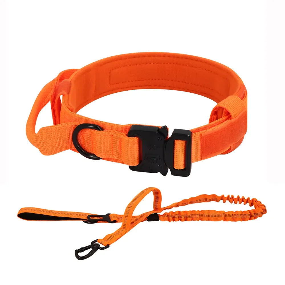 Adjustable Nylon Tactical Dog Collar And Leash Set