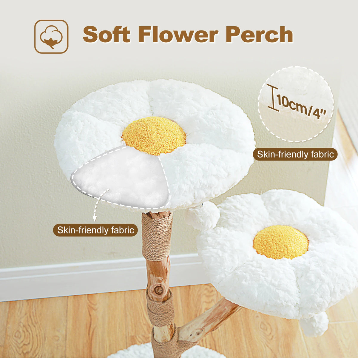 PAWZ Road Flower Cat Tree Wooden Tower Sisal Scratching Post