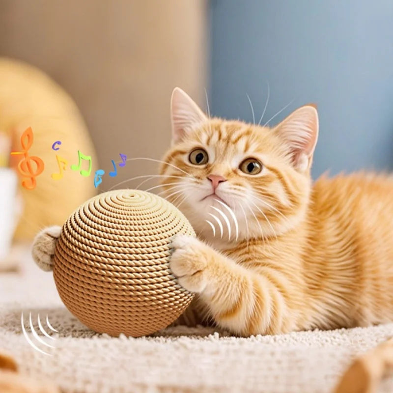 Interactive Sisal Cat Ball Toy for Scratching and Teeth Cleaning