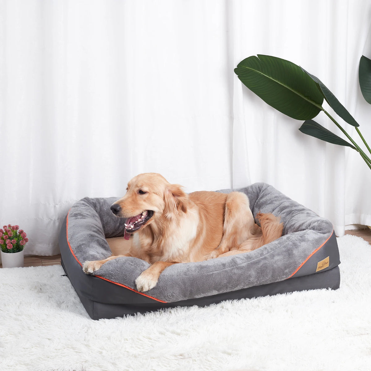 Bingopaw Waterproof Fleece Dog Bed With Removable Washable Cover