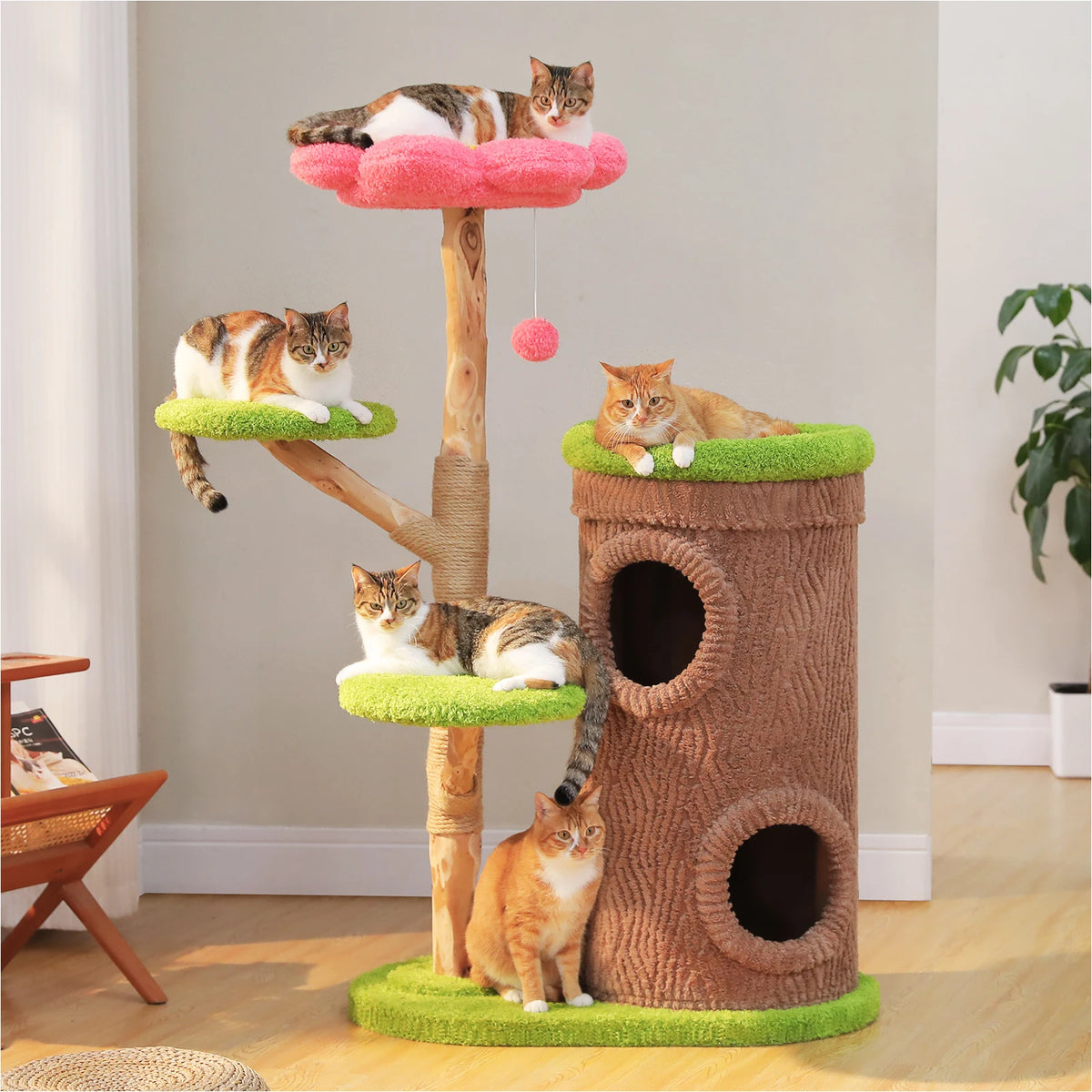PAWZ Road Luxury Indoor Cat Tower Featuring Plush Condos