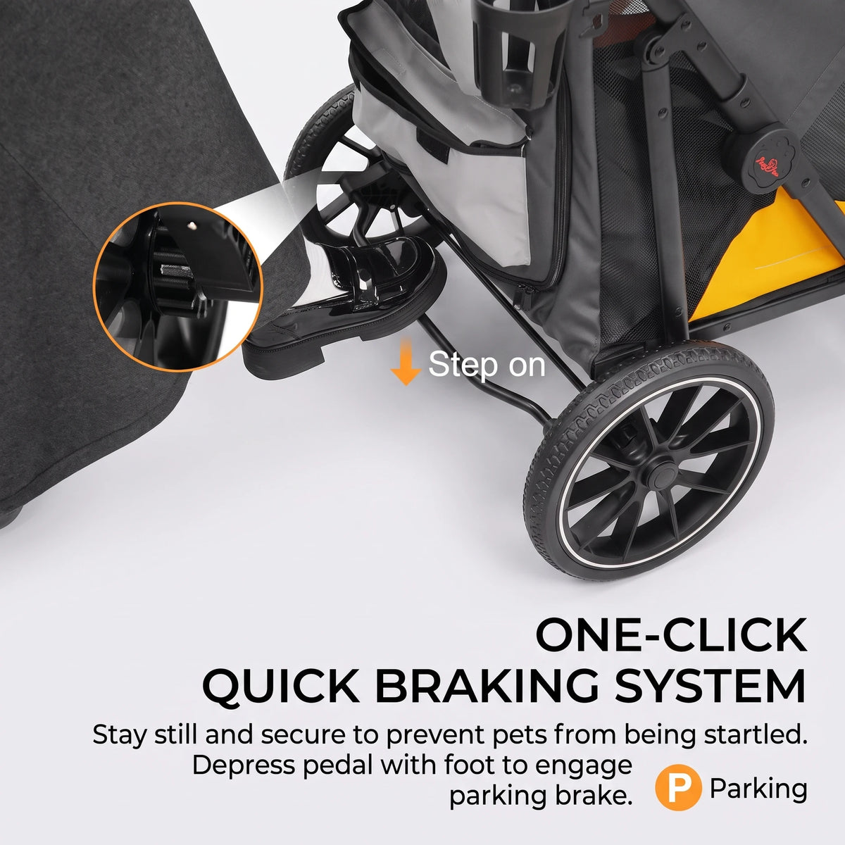 Foldable Four Wheel Dog Stroller With Shock Absorption