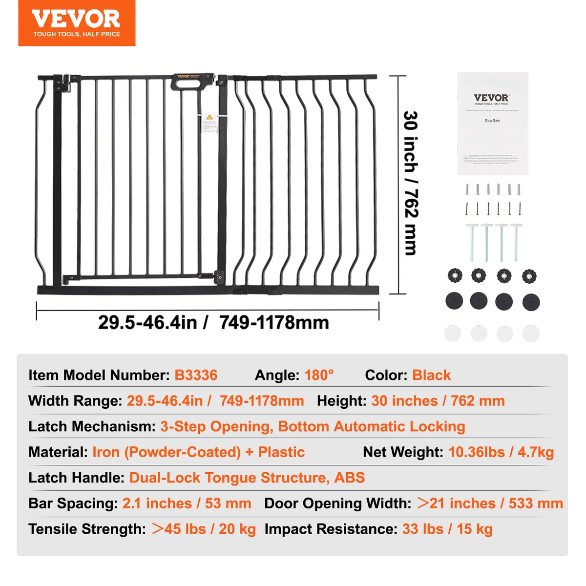 SucceBuy Baby Gate Walk Thru With Pressure Mount Barrier