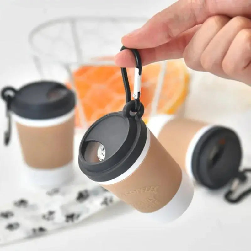 Portable Dog Waste Bag Dispenser Coffee Cup Design Outdoor Walking