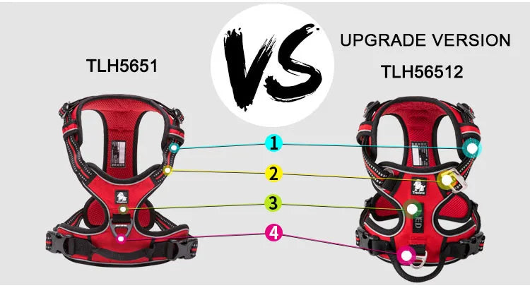 TRUELOVE Reflective Adjustable No Pull Dog Harness for Walking Safety