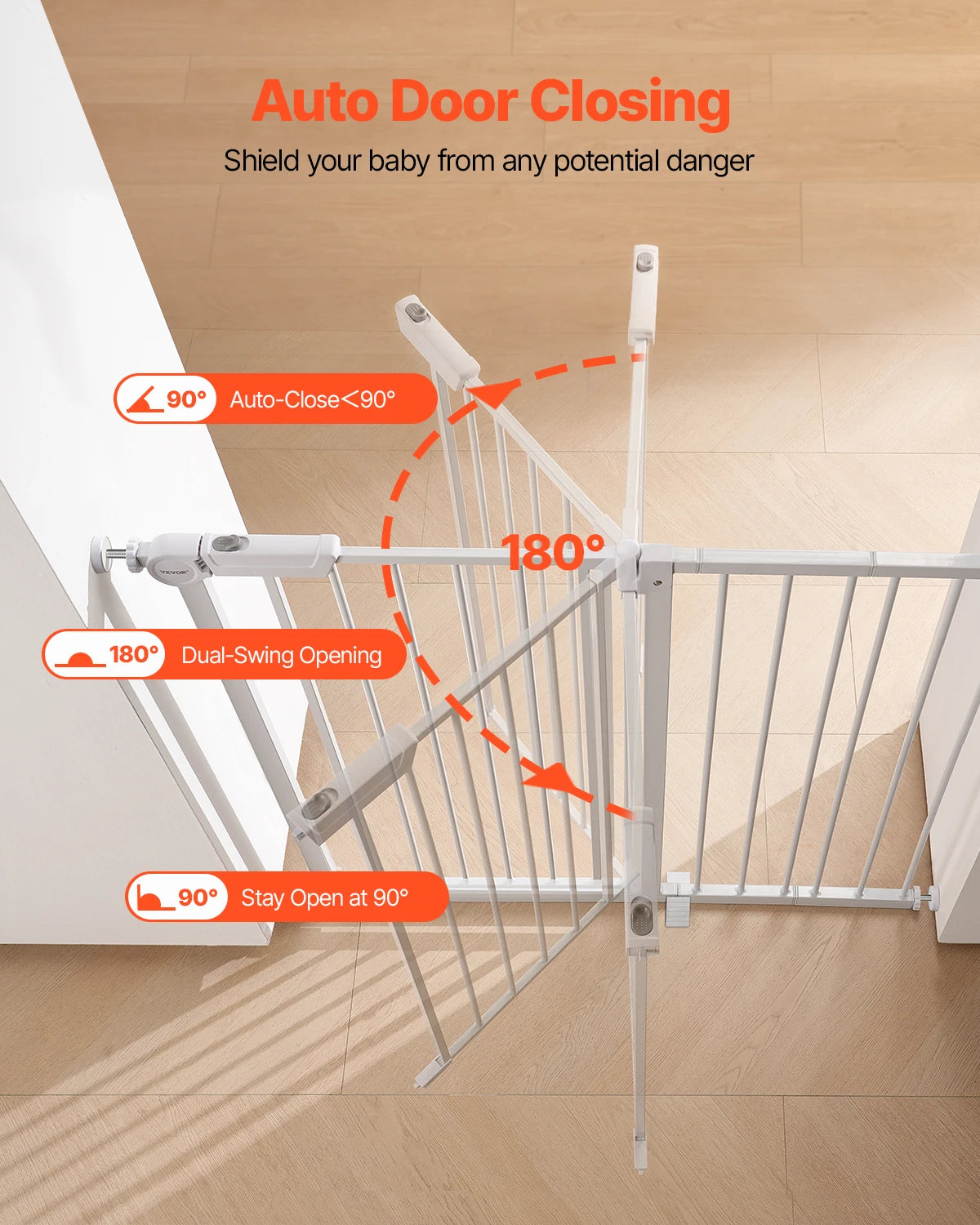 SucceBuy Baby Gate Walk Thru With Pressure Mount Barrier