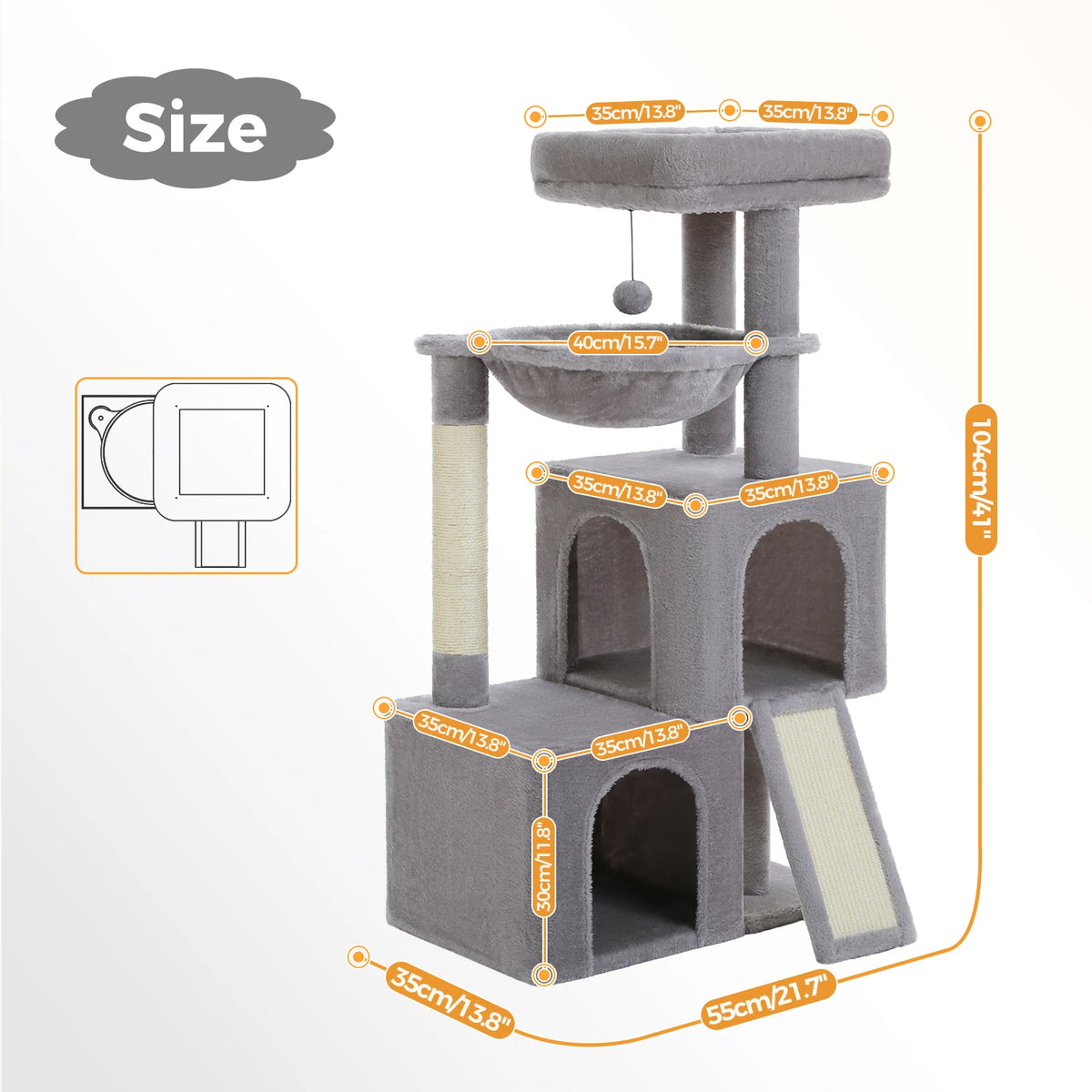 PAWZ Road Multi Level Cat Tower With Sisal Scratching Posts
