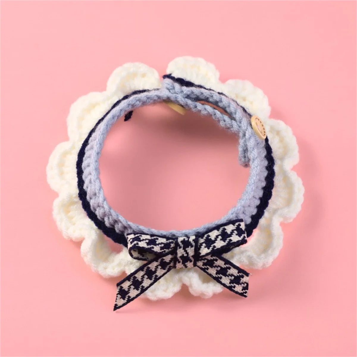 Decorative Knitted Bow Knot Collar For Kittens And Puppies