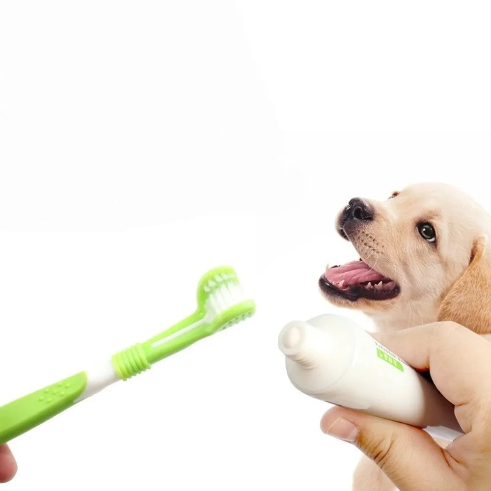 Triple Sided Pet Toothbrush For Dogs And Cats Dental Cleaner
