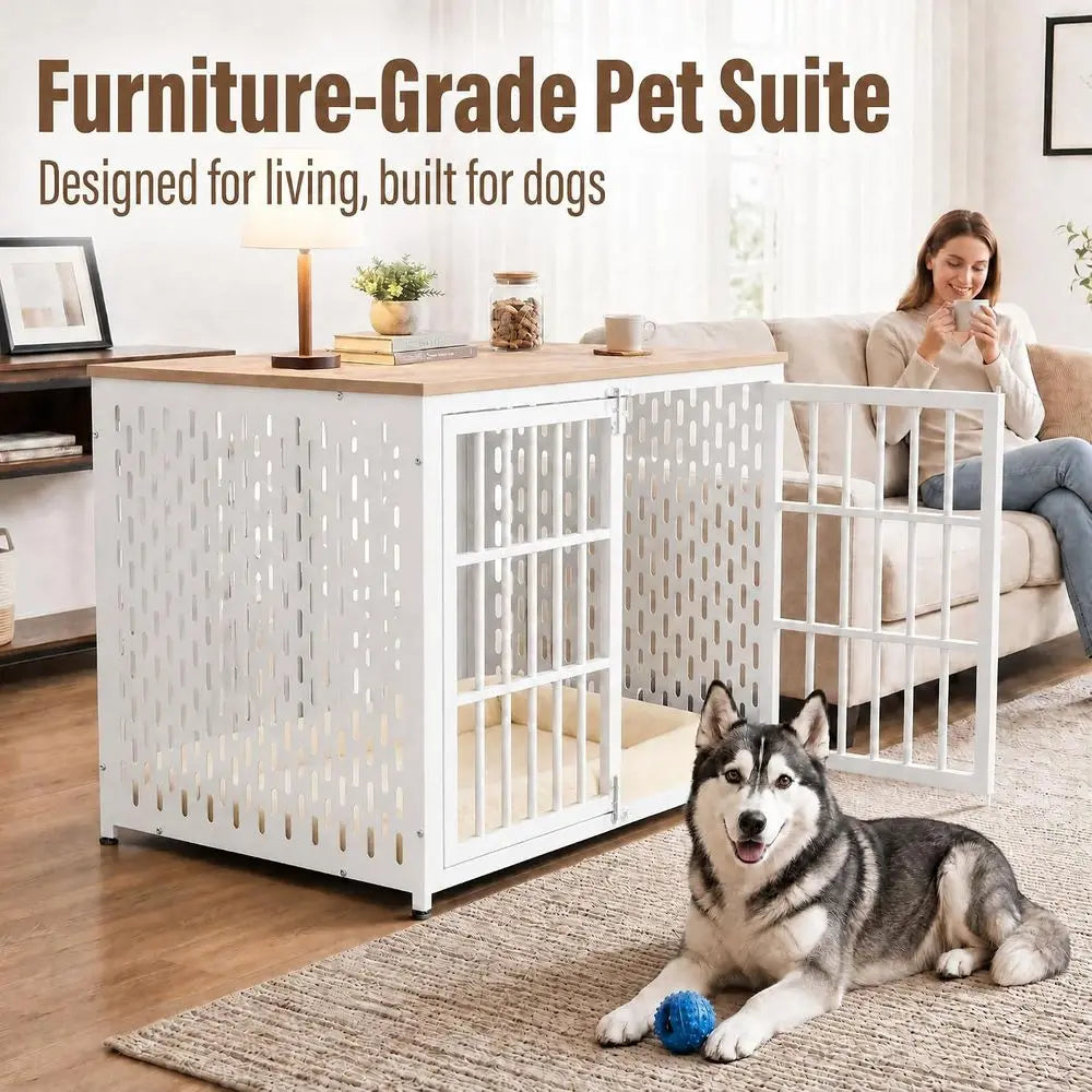Heavy Duty Dog Crate Furniture With Indoor Decorative Table