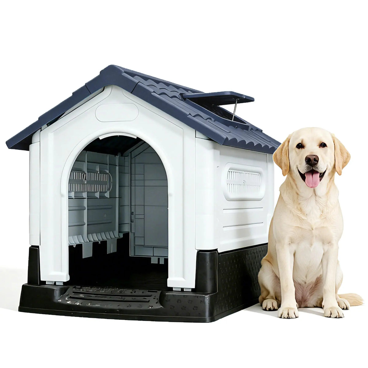 Twister Waterproof Two Door Dog House With Elevated Base