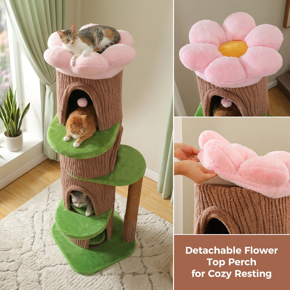 PAWZ Road Luxury Indoor Cat Tower Featuring Plush Condos