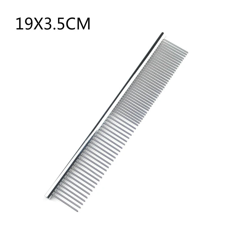 Premium Stainless Steel Grooming Comb for Thick Pet Fur Removal