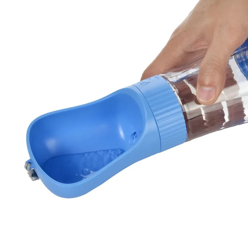 Portable Pet Travel Water Bottle With Integrated Food Container