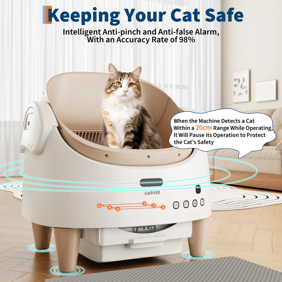 HiMISS Smart Automatic Cat Litter Box With Remote App Control