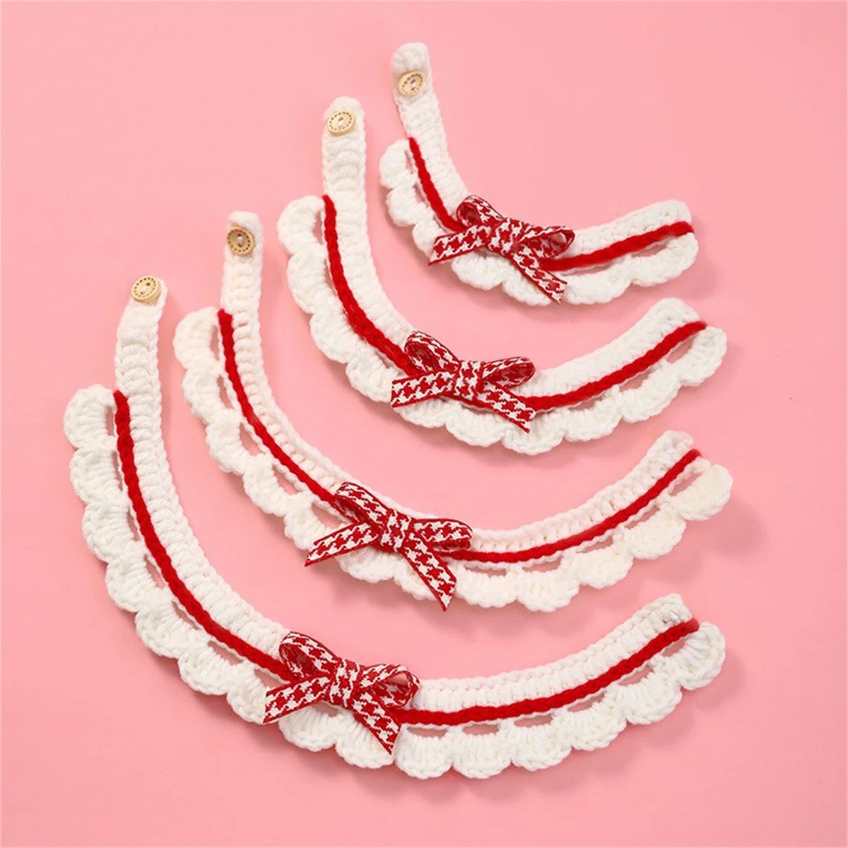 Decorative Knitted Bow Knot Collar For Kittens And Puppies