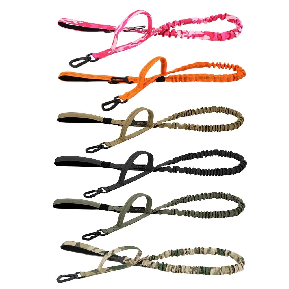 Adjustable Tactical Dog Leash Quick Release Double Handle Nylon Rope