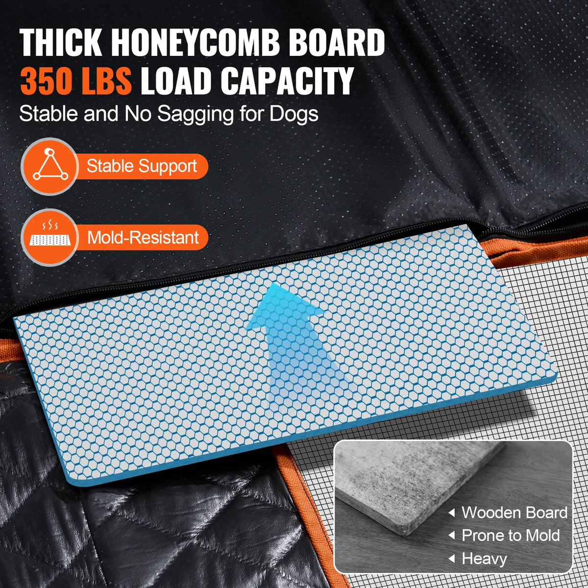 SucceBuy Dog Back Seat Extender Bed Mesh Window Storage Pocket