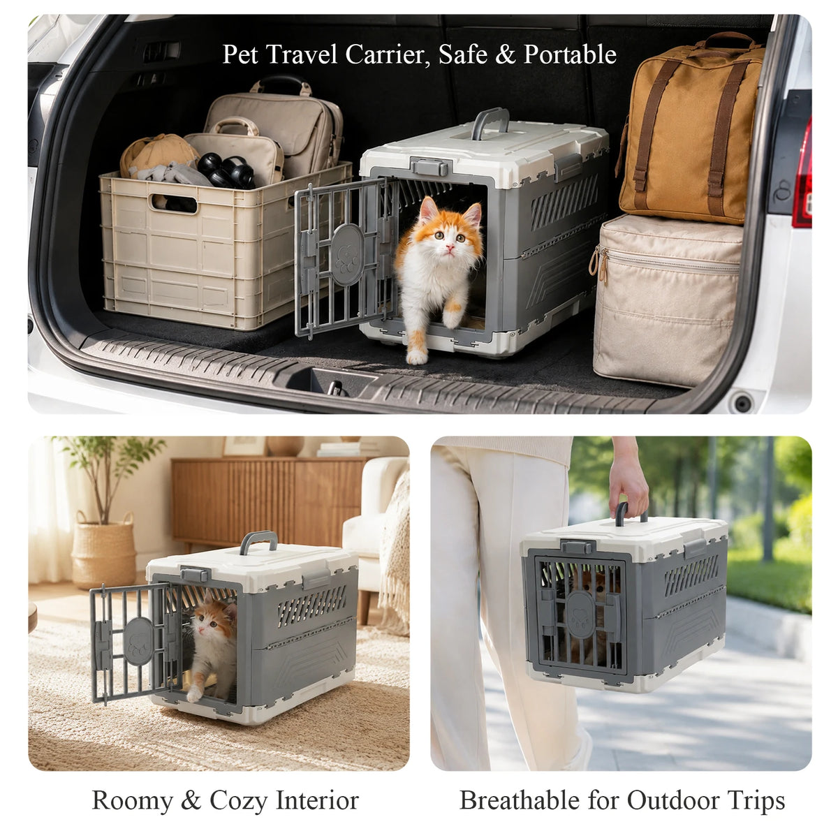 PAWZ Road Foldable Pet Travel Carrier With Secure Locking Door