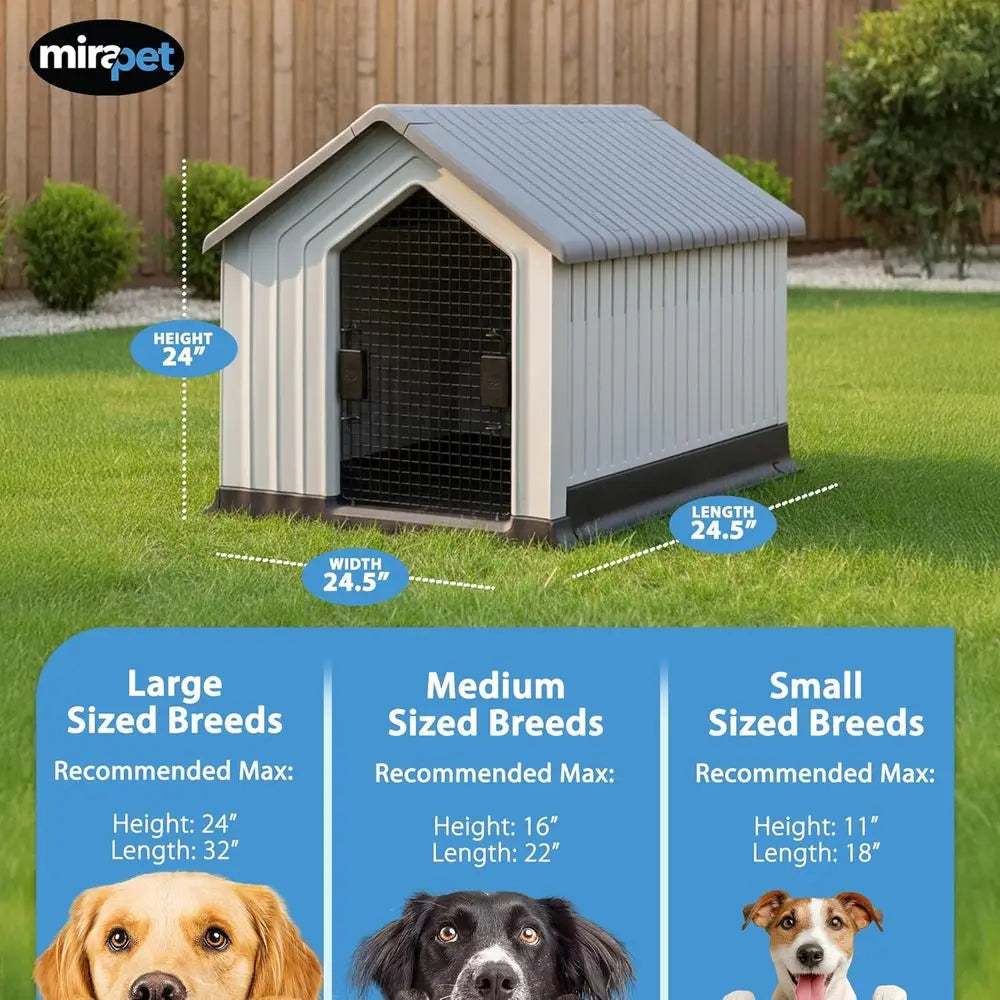 Durable Waterproof Plastic Dog House For Indoor Outdoor Shelter