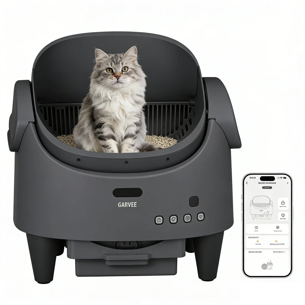 HiMISS Smart Automatic Cat Litter Box With Remote App Control