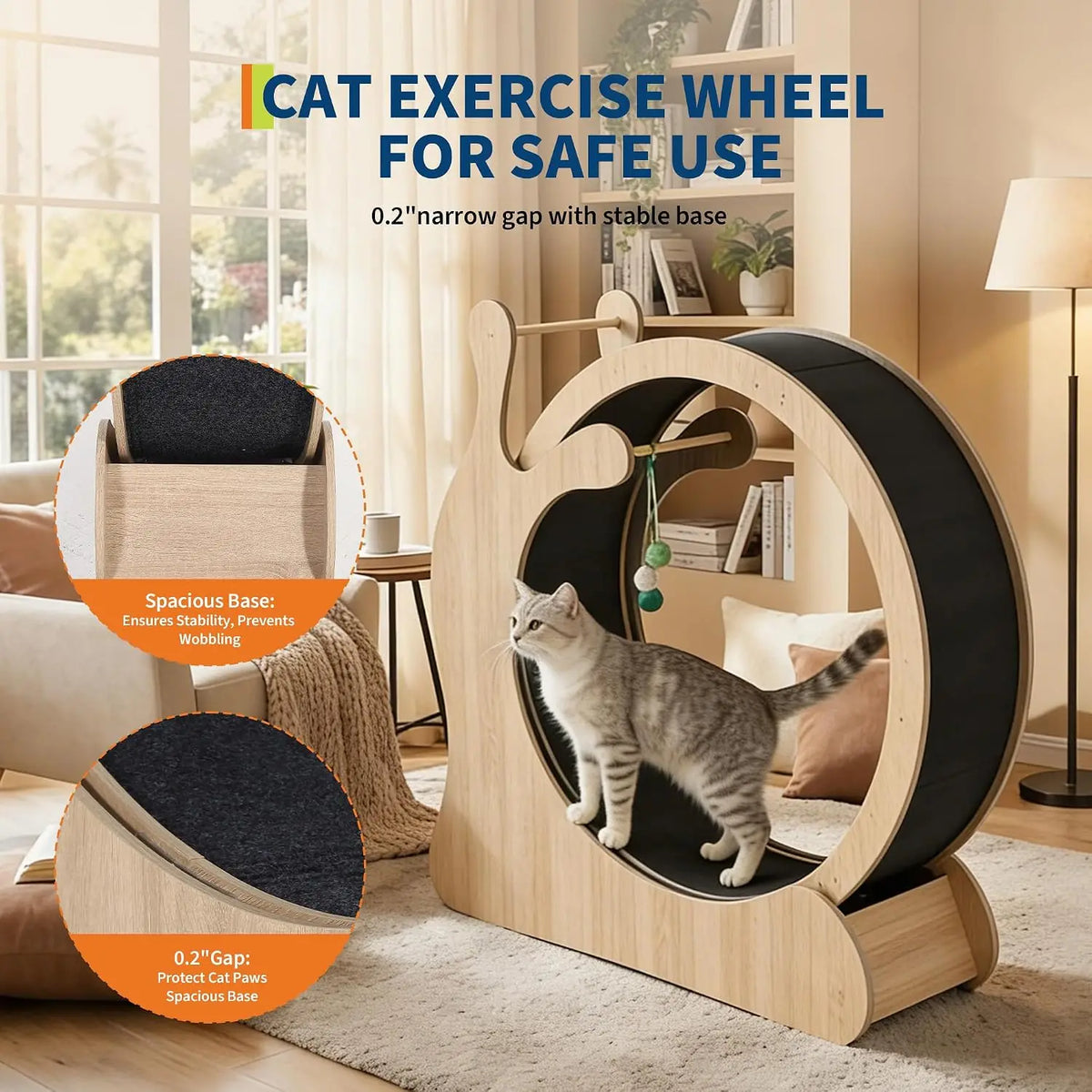 Garvee Cat Treadmill Running Wheel Litter Box Climbing Frame